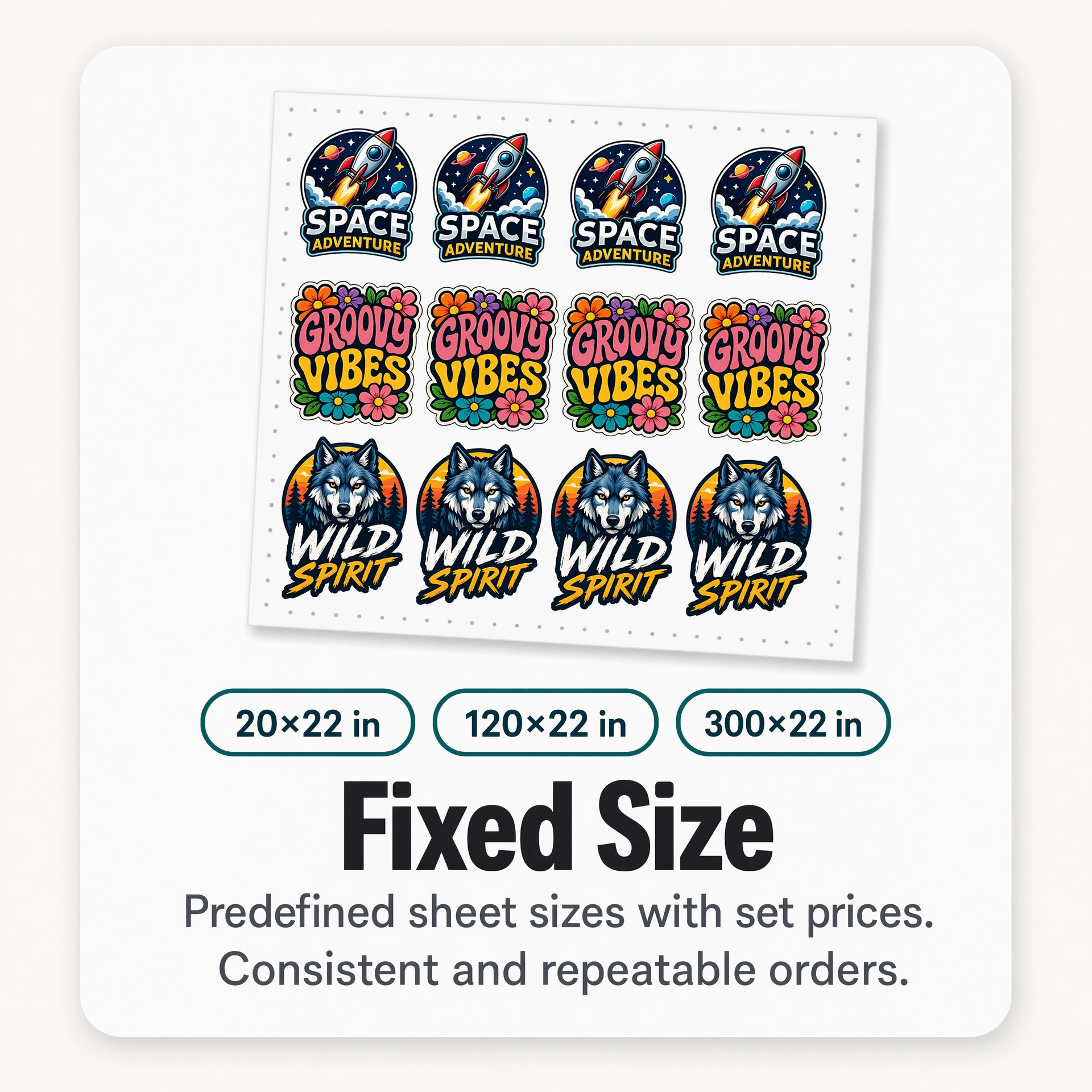 Fixed Size DTF Gang Sheet